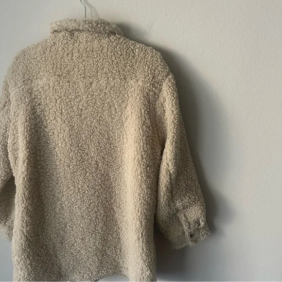 Hayden Sherpa Button Shaket in Cream Large - Picture 12 of 14